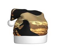 WHJSHOP Cappello di Natale in peluche per adulti The Sunset Stallion Stampe con tocco morbido per feste e balli adatto per uomini e donne