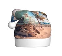 WHJSHOP Cappello di Natale per adulti, tessuto di qualità per feste ed eventi in costume Miami Beach, Florida stampe