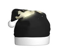 WHJSHOP Cappello di Natale stampato con cucciolo di ombra sulla luna per adulti che lo rende un regalo divertente e durevole per uomini e donne