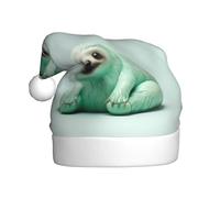 WHJSHOP Cappello di Natale stampato verde menta animale bradipo per adulti che lo rende un regalo divertente e durevole per uomini e donne