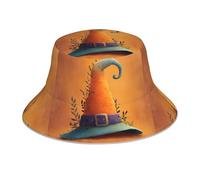 WHJSHOP Cappello magico per Halloween, cappello alla pescatora riflettente, per uomini e donne, per viaggi, campeggio e attività all'aperto, nero