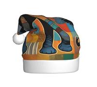 WHJSHOP Cappello natalizio con elefante africano stampato patchwork per adulti, morbido, leggero e soffice, design per uomini e donne
