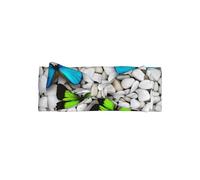 WHJSHOP Cerchietto per neonato con stampa di farfalle e pietre blu, farfalla verde e pietra, morbido ed elastico, per bambine da 0 a 6 mesi, ideale come regalo per la doccia