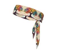 WHJSHOP Colorful Life Trees (1) Foulard sportivo con stampa, assorbe il sudore e traspirante, fascia per capelli con movimento, fazzoletto su entrambi i lati