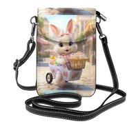 WHJSHOP Coniglietto che compra la borsa del telefono di vibrazione della borsa a tracolla delle piccole donne di cuoio di immagine del gelato, impermeabile