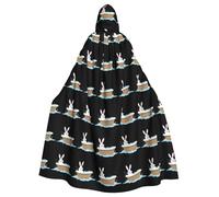 WHJSHOP Coniglietto che fa il bagno, mantello con cappuccio per adulti, per Halloween, giochi di ruolo e feste a tema