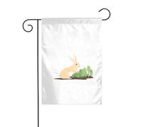 WHJSHOP Coniglio scavare verdure selvatiche stampe bandiere da giardino 30,5 x 45,7 cm per decorazione cortile con 3 cm di larghezza di posizione (solo bandiera, asta non inclusa)