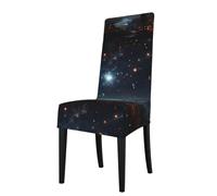 WHJSHOP Copertura protettiva per sedia da pranzo, motivo luna, stelle e pianeti, morbida, confortevole, resistente alle pieghe, si adatta alla maggior parte delle sedie senza braccioli