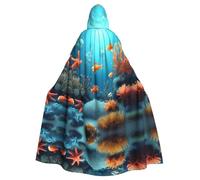 WHJSHOP Coral Fish Underwater Picture Halloween Adulto Cappuccio Mantello Abbigliamento Uomo E Donna Mantello Gioco di Ruolo