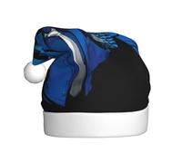 WHJSHOP Cranio blu con la pistola Modello Cappelli di Natale della peluche degli uomini e delle donne, cappucci adulti del partito di festa di