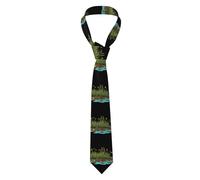WHJSHOP Cravatta da uomo con stampa di foglie morte sulla palude, per affari, uso quotidiano, lavoro, compleanni, matrimoni, feste, banchetti, facile da pulire, 140 x 7,9 cm