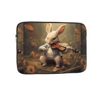 WHJSHOP Custodia per computer portatile con coniglietto che suona il violino, antiurto, portatile, per uomini e donne, viaggi d'affari, scuola e ufficio