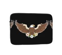 WHJSHOP Custodia per laptop con motivo aquila tra i fiori, antiurto, portatile, per uomini e donne, viaggi d'affari, scuola e ufficio