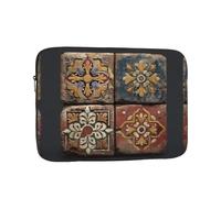 WHJSHOP Custodia portatile antiurto per laptop con stampe di piastrelle antiche per uomini e donne, viaggi d'affari e uso quotidiano in ufficio