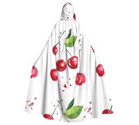 WHJSHOP Cute Little Cherry Prints - Mantello con cappuccio lungo e comodo per cosplay