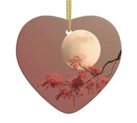 WHJSHOP Decorazione natalizia in ceramica con scritta "La luna sui rami", decorazione per interni, regalo per festival
