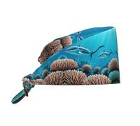 WHJSHOP Deep Sea Whales, cappello da chef per la pulizia delle immagini, per donne e uomini, per chirurgia e infermieristica, nero