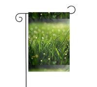 WHJSHOP Dew on the grass - Bandiere da giardino, 30,5 x 45,7 cm, decorazione per cortile, larghezza palo di 3 cm (solo bandiera, asta non inclusa)