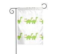 WHJSHOP Dinosauri su una gita primaverile immagine bandiera giardino decorazione cortile 30,5 x 45,7 cm spessore durevole