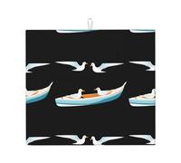 WHJSHOP Due paia di gabbiani su un modello kayak cucina assorbente pad, microfibra super assorbente, oversize antiscivolo