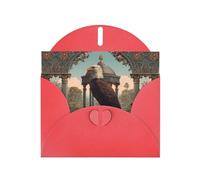 WHJSHOP Eagle on the Pavilion Prints, biglietto di auguri in carta perlescente di alta qualità, effetto perlato su entrambi i lati, busta in carta perlata con fibbia d'amore