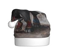 WHJSHOP Elefante del circo che esegue Pattern Cappelli di Natale della peluche degli uomini e delle donne, cappelli di festa di festa di Capodanno adulti