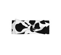 WHJSHOP Fascia per capelli con fiocco e stampa a pois di mucca, morbida ed elastica, per neonate da 0 a 6 mesi, ideale come regalo per la doccia