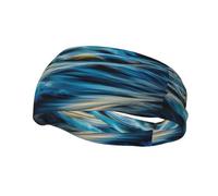 Whjshop - Fascia per il sudore sportiva alla moda, motivo onde dell'alba, onde dell'oceano, assorbe il sudore, per uomini e donne