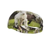 Whjshop - Fascia sportiva alla moda, con stampe di capre, assorbe il sudore, per uomini e donne