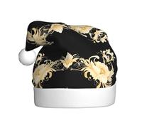 WHJSHOP Fiori d'oro nel modello del fiore Cappelli di Natale della peluche degli uomini e delle donne, cappellini adulti del partito di festa di Capodanno