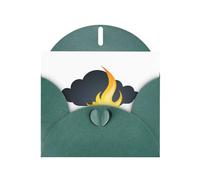 WHJSHOP Flame under the dark clouds Prints, biglietto di auguri, carta perlescente di alta qualità, double face, effetto perlato, busta di carta perlata con fibbia d'amore