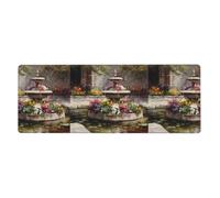 WHJSHOP Flowers by The Fountain Prints, tappetino per mouse extra large, per computer e ufficio, tastiera da gioco antiscivolo, versione ispessita, 30,5 x 80 cm