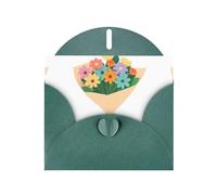 WHJSHOP Flowers verde scuro avvolto in una bella carta Stampe biglietto di auguri - Carta perlescente di alta qualità a doppio lato effetto perla Love Buckle busta di carta perlato