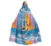 WHJSHOP Footprints on the Rainbow Prints - Mantello con cappuccio per Halloween, per adulti, senza cerniera, comodo e resistente per giochi di ruolo