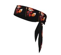 WHJSHOP Foulard sportivo con motivo a panda e scopa da strega, fascia casual, elastica, assorbe il sudore, regolabile, antiscivolo