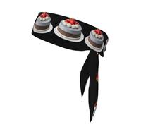 WHJSHOP Foulard sportivo con motivo torta di fragole, fascia casual, elastica, assorbe il sudore, regolabile, antiscivolo