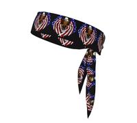WHJSHOP Foulard sportivo con stampa con aquila patriottica con bandiera USA, assorbe il sudore e traspirante, fascia per capelli con movimento, fazzoletto su entrambi