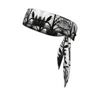 WHJSHOP Foulard sportivo con stampa di corvo sul ramo, assorbe il sudore e traspirante, fascia per capelli con movimento, fazzoletto su entrambi i lati