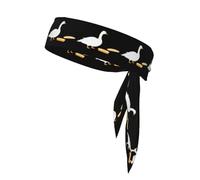 WHJSHOP Foulard sportivo con stampa di pane che mangia l'oca, assorbe il sudore e traspirante, fascia per capelli con movimento, fazzoletto su entrambi