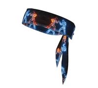 WHJSHOP Foulard sportivo con stampa Ice and Fire Boxing, assorbe il sudore e traspirante, fascia per capelli con movimento, fazzoletto su entrambi i lati