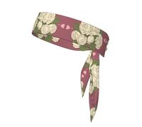 WHJSHOP Foulard sportivo con stampa rosa bianca dell'amore, assorbe il sudore e traspirante, fascia per capelli con movimento, fazzoletto su entrambi i lati