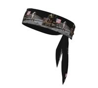 WHJSHOP Foulard sportivo double-face con stampa astronauta sulla luna, asciugatura rapida, traspirante per donne, ragazze e uomini