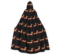 WHJSHOP Funny Line Sausage Dog Picture Halloween Adulto Mantello con Cappuccio Uomini E Donne Abbigliamento Mantello Gioco di Ruolo