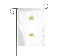 WHJSHOP Fuochi d'artificio sopra l'arcobaleno immagine bandiera giardino decorazione cortile 30,5 x 45,7 cm spessore durevole