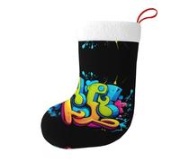 WHJSHOP Graffiti dell'inchiostro variopinto che stampa i calzini di Natale della calza di festival della calza di grande capacità stampata