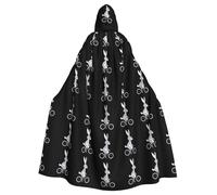 WHJSHOP Grigio Coniglio Equitazione Una Bicicletta Immagine Halloween Adulto Mantello Con Cappuccio Uomini E Donne Abbigliamento Mantello Gioco di Ruolo