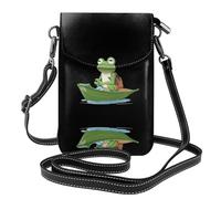 WHJSHOP Guida turistica della rana su una borsa del telefono di vibrazione della borsa a tracolla delle donne del cuoio piccola immagine della barca impermeabile e durevole