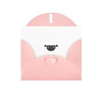 WHJSHOP Happy Little Sheep Prints, biglietto di auguri con carta perlescente di alta qualità, effetto perlato su entrambi i lati, busta in carta perlata con fibbia d'amore