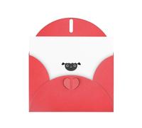 WHJSHOP Happy Little Sheep Prints, biglietto di auguri con carta perlescente di alta qualità, effetto perlato su entrambi i lati, busta in carta perlata con fibbia d'amore