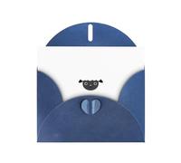 WHJSHOP Happy Little Sheep Prints, biglietto di auguri con carta perlescente di alta qualità, effetto perlato su entrambi i lati, busta in carta perlata con fibbia d'amore